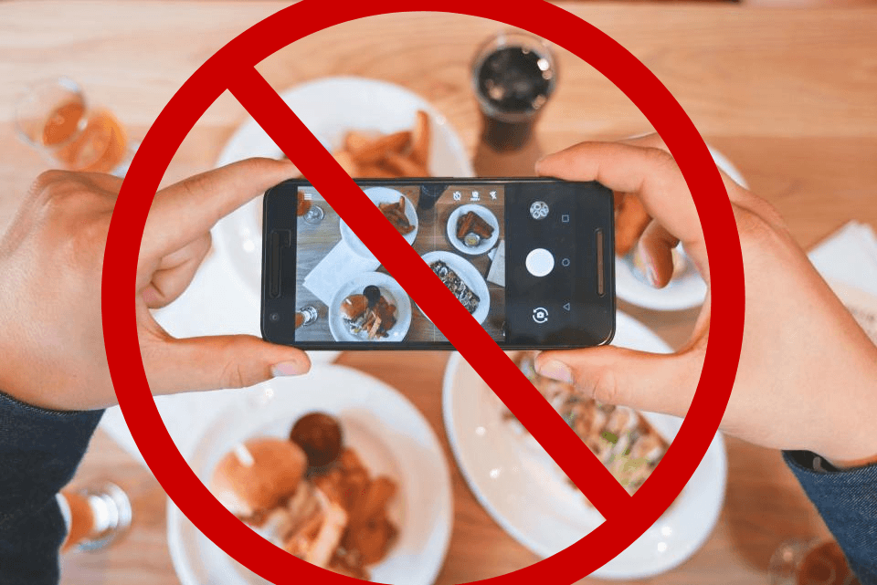 Say no to image tracking - someone taking a photo of their food